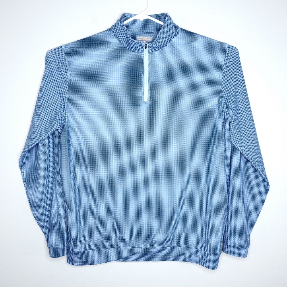 Peter Millar XL Blue Wicking Quarter Zip Pullover